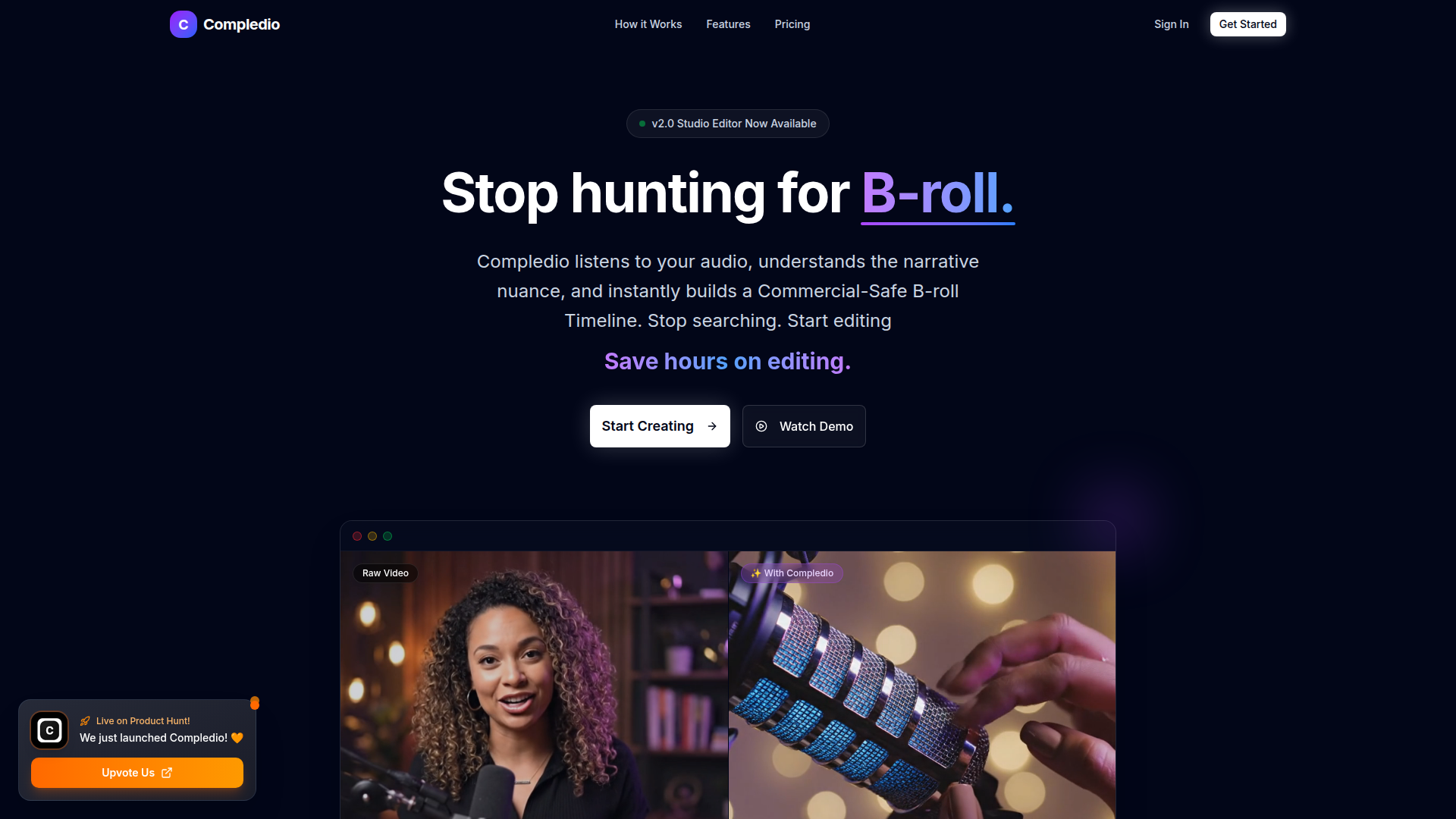 Compledio | AI B-Roll Generator Screenshot