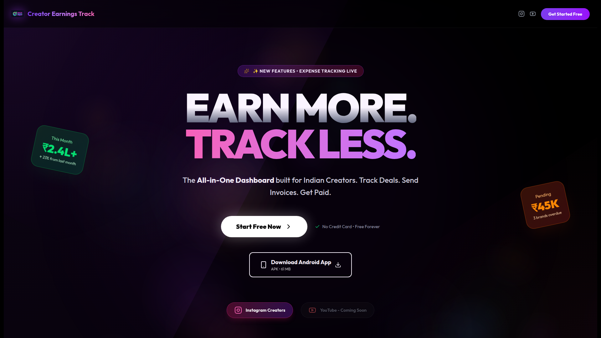 CreatorEarningsTrack Screenshot