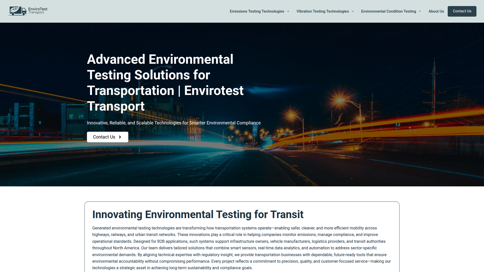 Enviro Test Transport Screenshot