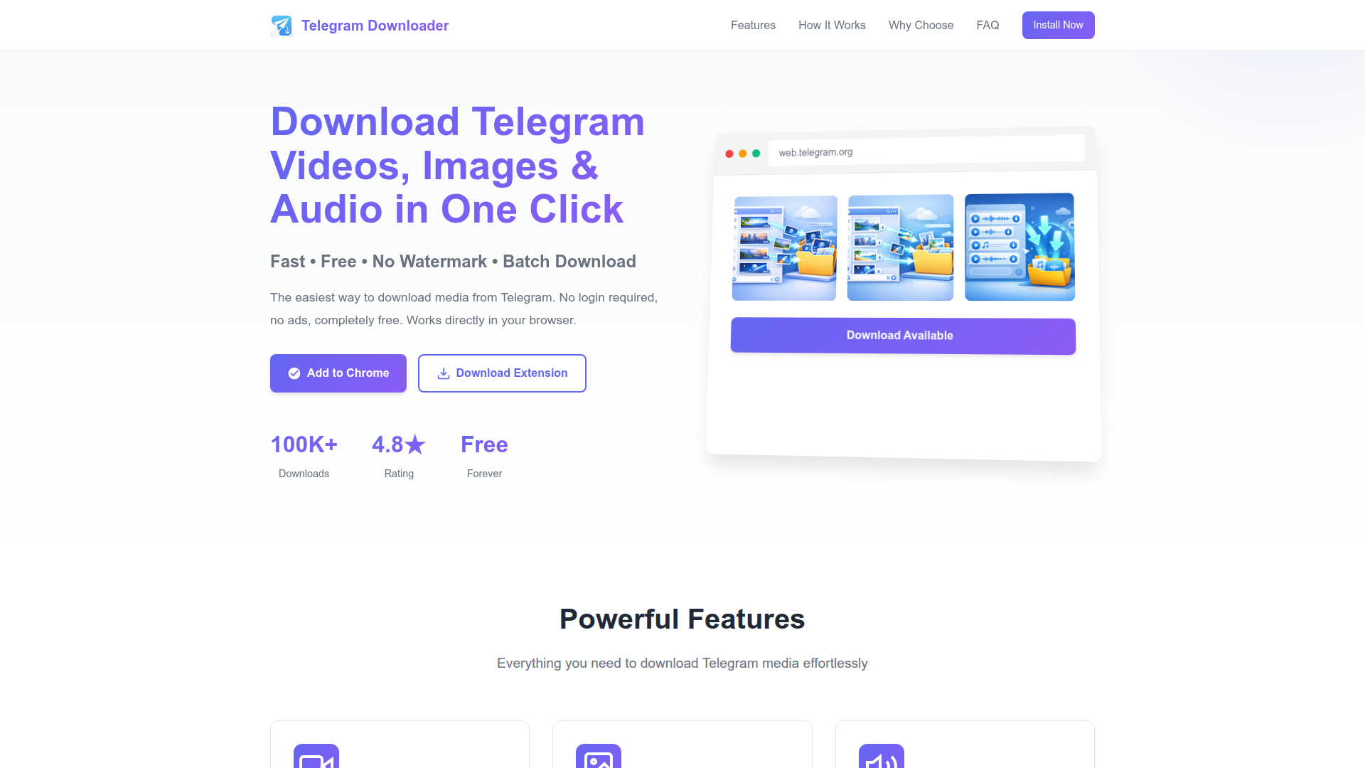 Free Telegram media downloads Screenshot