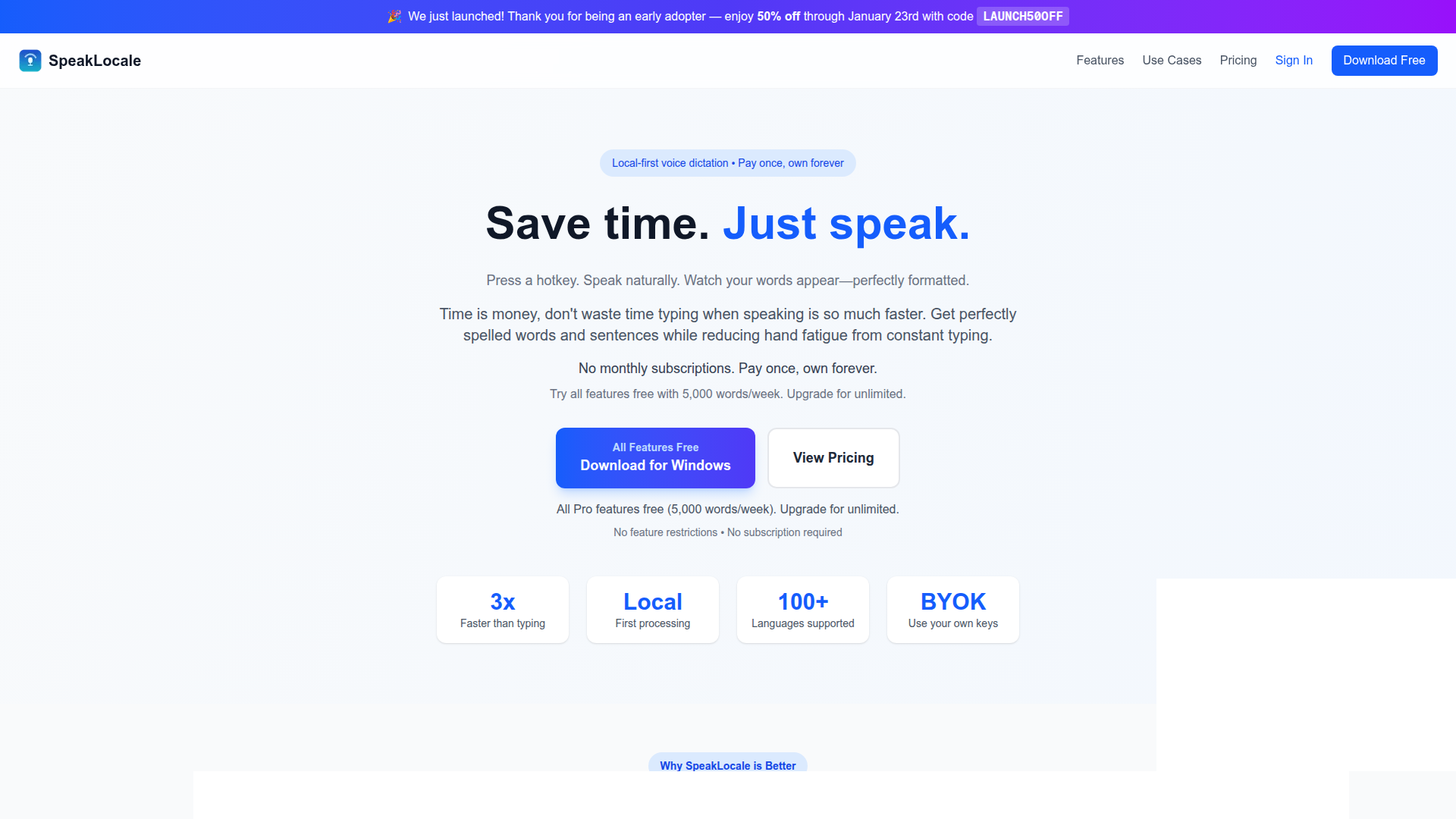 SpeakLocale Screenshot