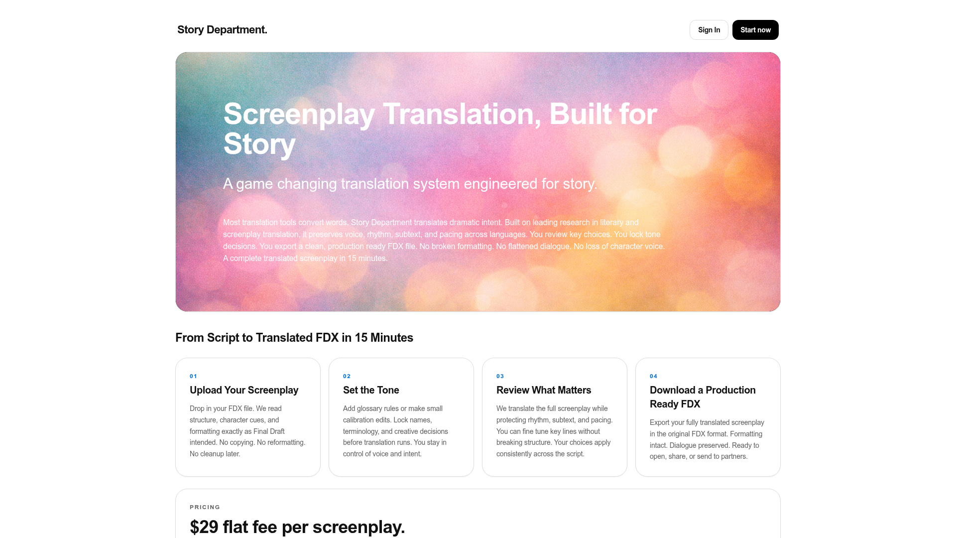 Story Department Screenshot