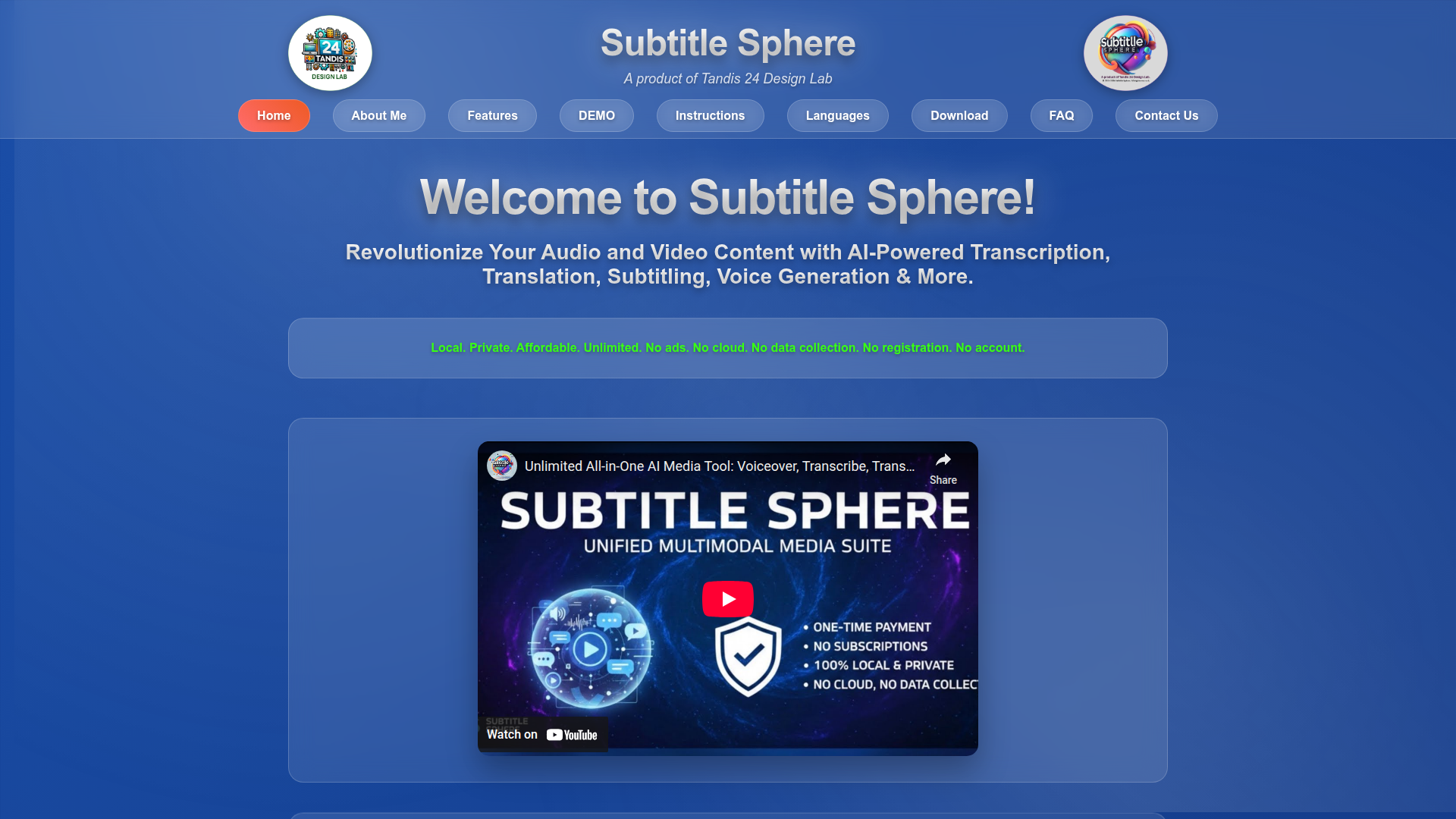 Subtitle Sphere:All-in-One AI Media Tool Screenshot