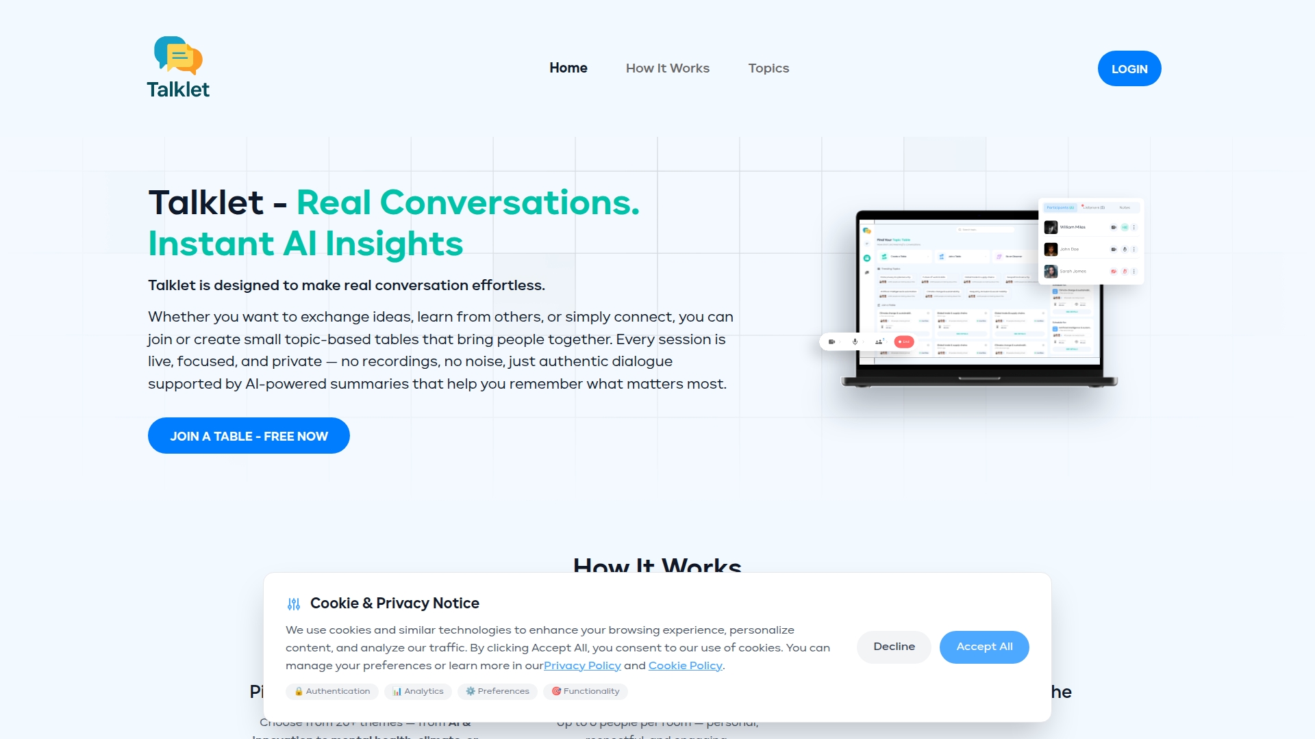 Talklet - Now live Screenshot