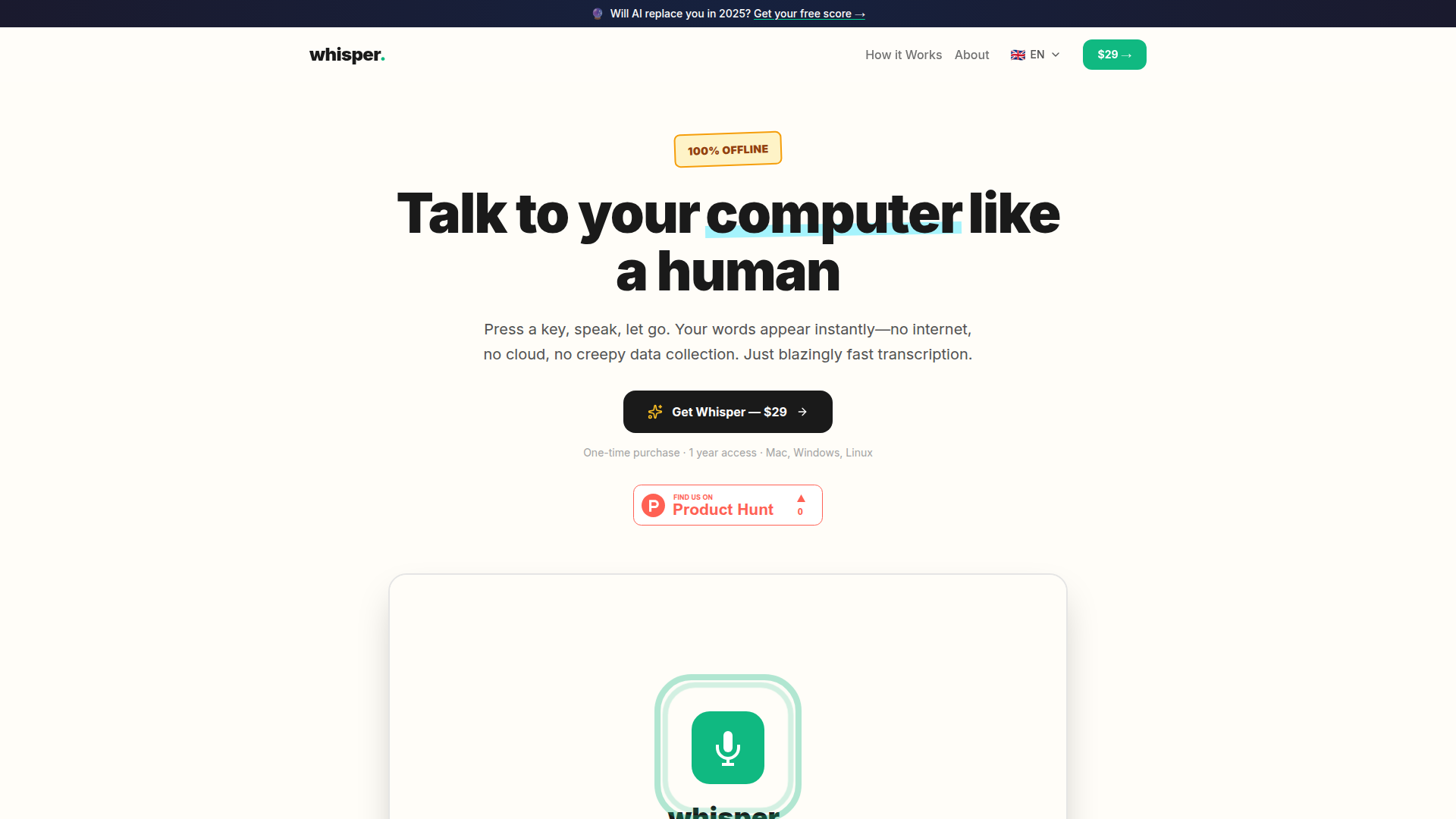 Whisper Screenshot