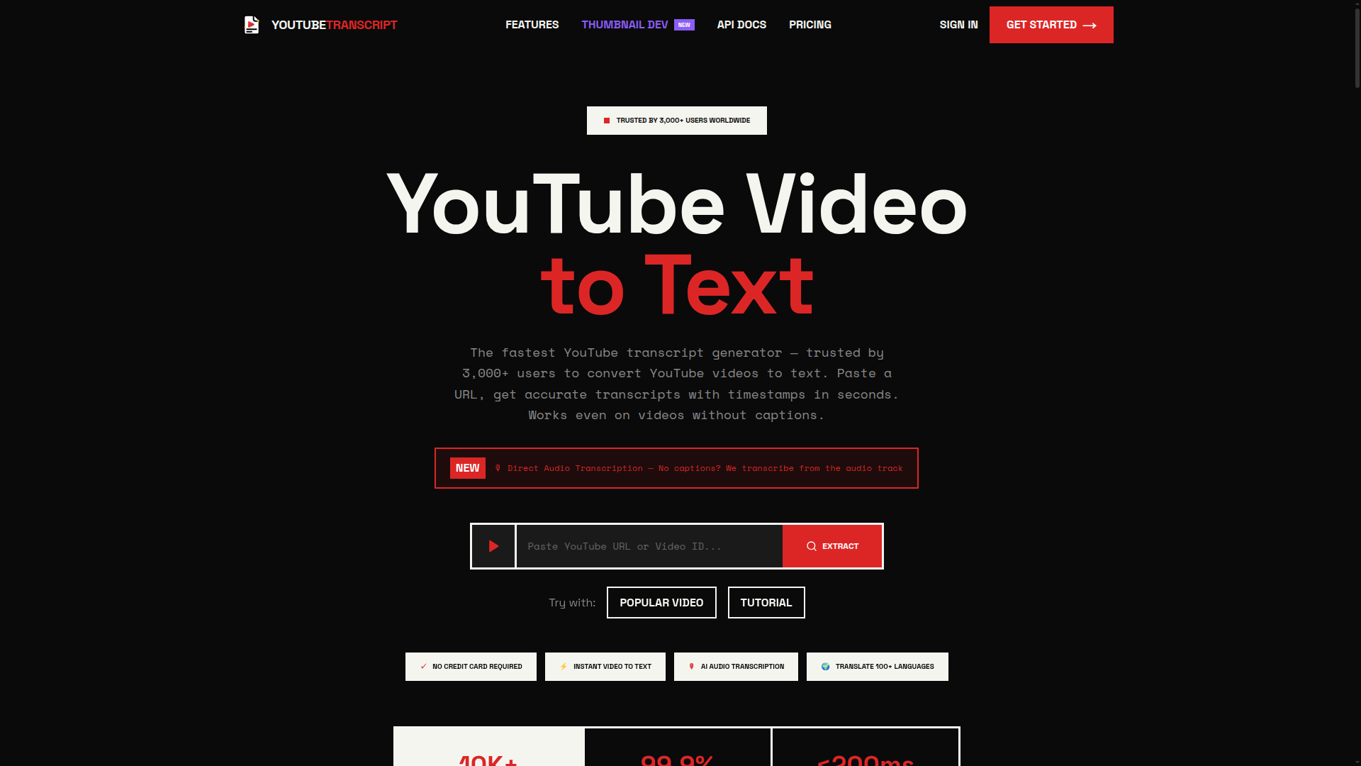 Youtube Transcript API Screenshot